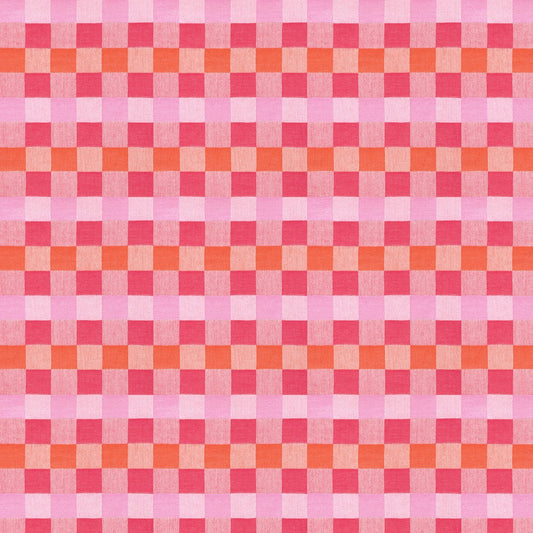 Pink and orange checkered pattern