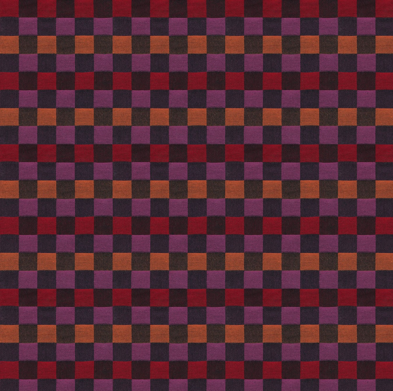 Checkered pattern with purple, red, and orange squares